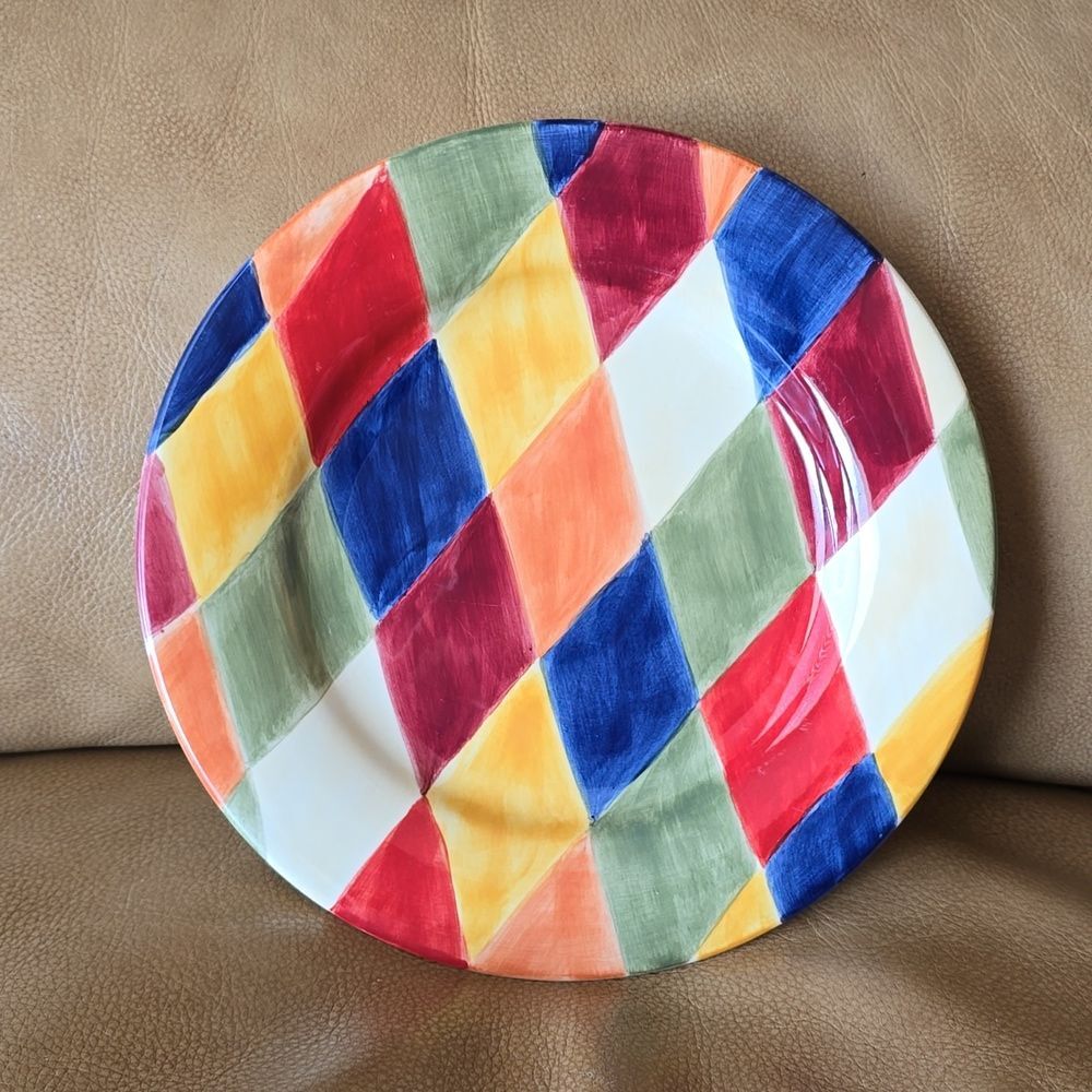Artimino "Ciao Harlequin" 9 inch Hand painted Earthenware (sticker on back)
